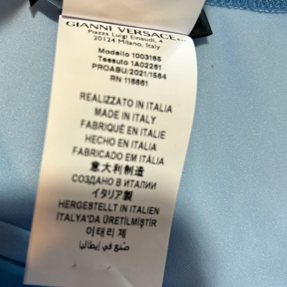 NWOT VERSACE GRECA LOGO ONE SHOULDER ONE-PIECE SWIMSUIT IN GNAWED BLUE - Picture 11 of 11